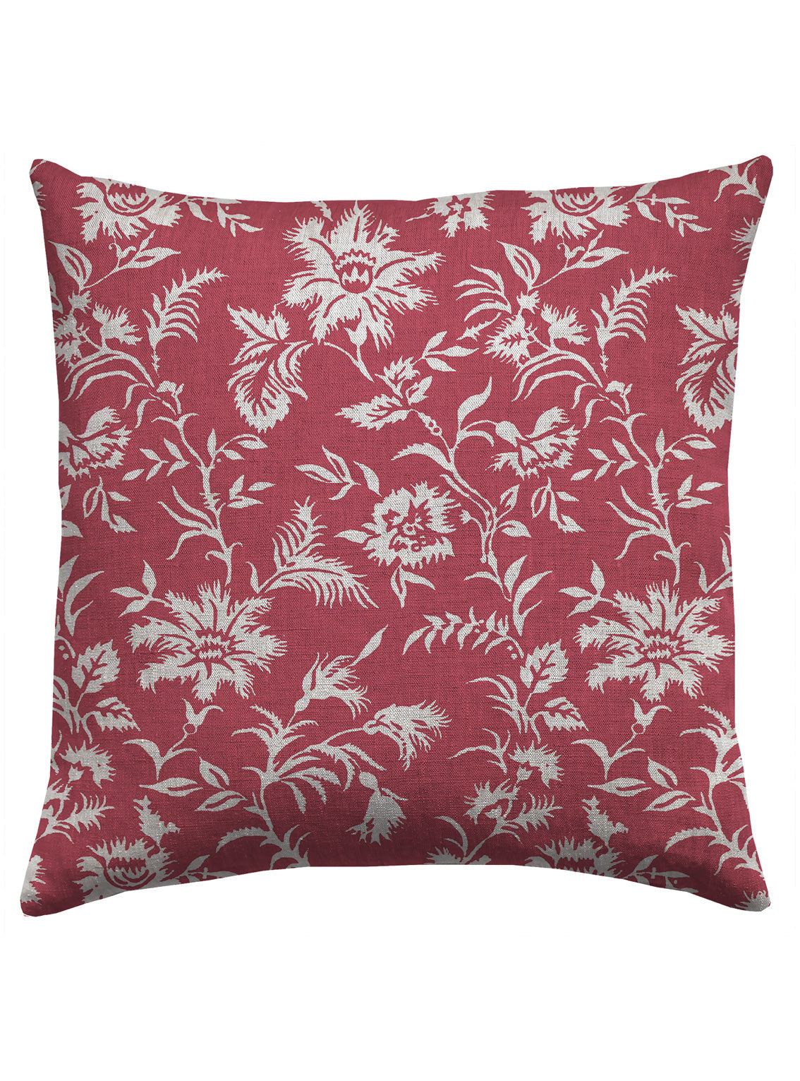 Clotilde Raspberry Square Cushion