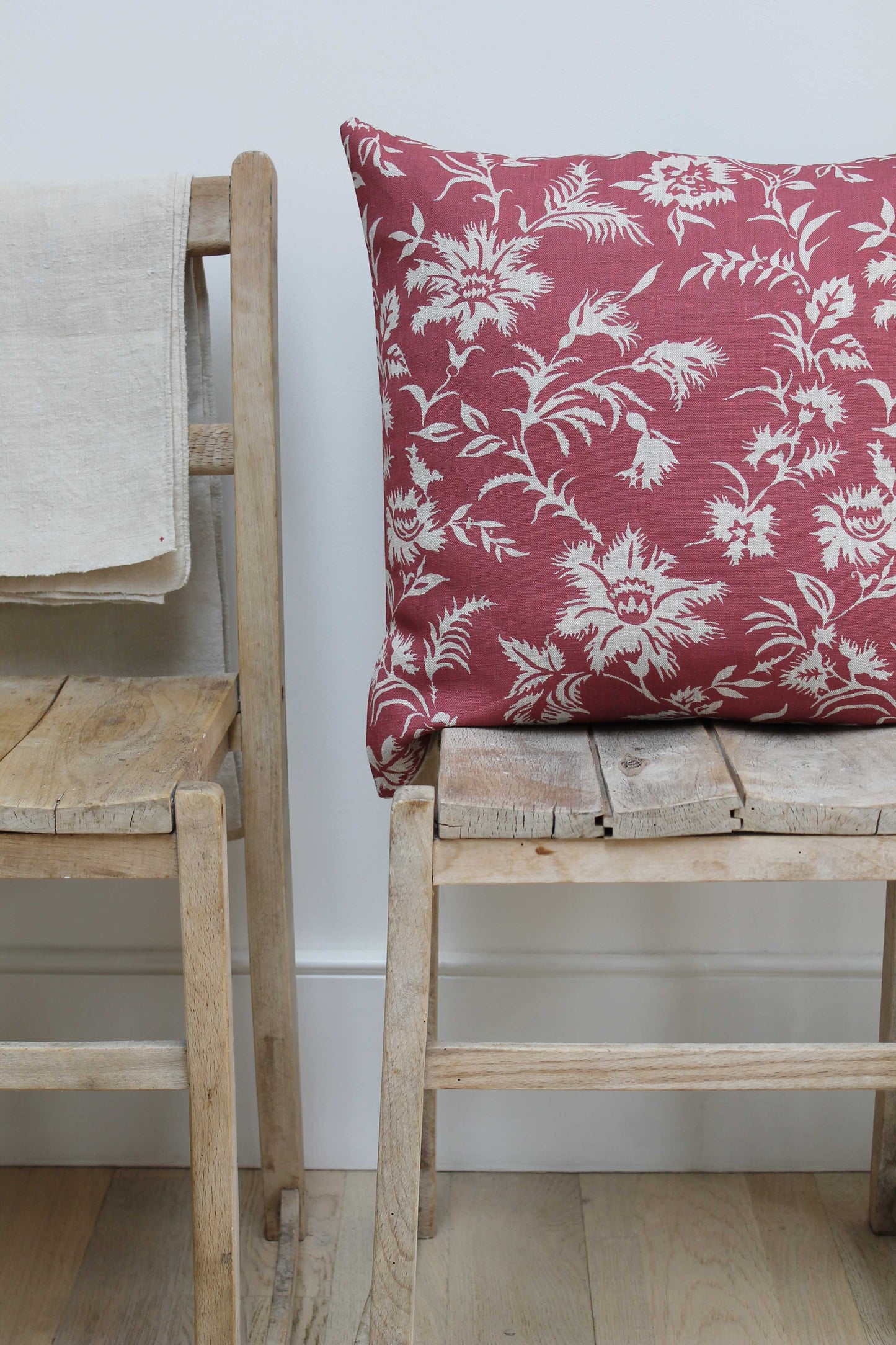 Clotilde Raspberry Square Cushion