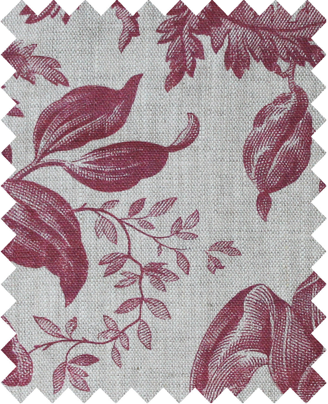 Floraison French Raspberry - Natural Linen Swatch