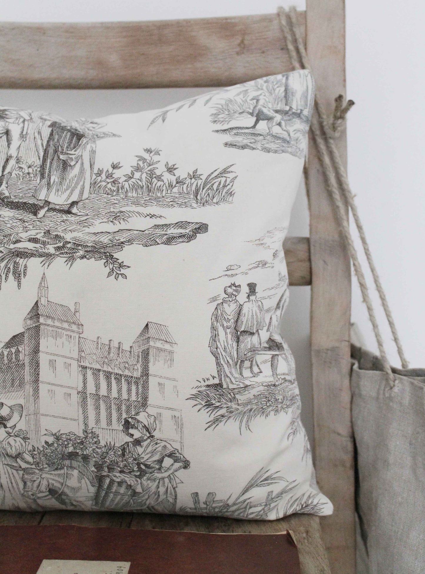 Earthy Tones Toile Vintage Cushion