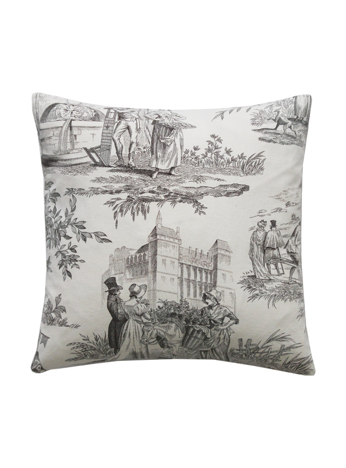 Earthy Tones Toile Vintage Cushion