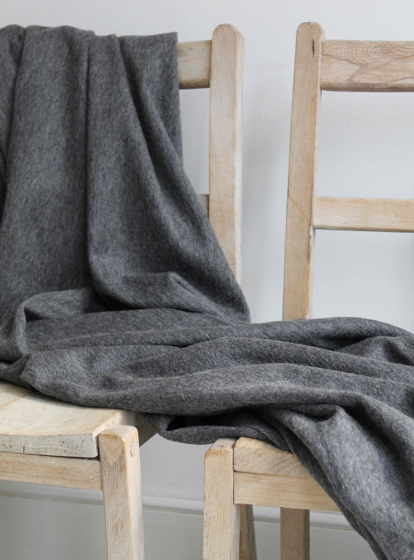 Charcoal Melange Lambswool Blanket Image 2