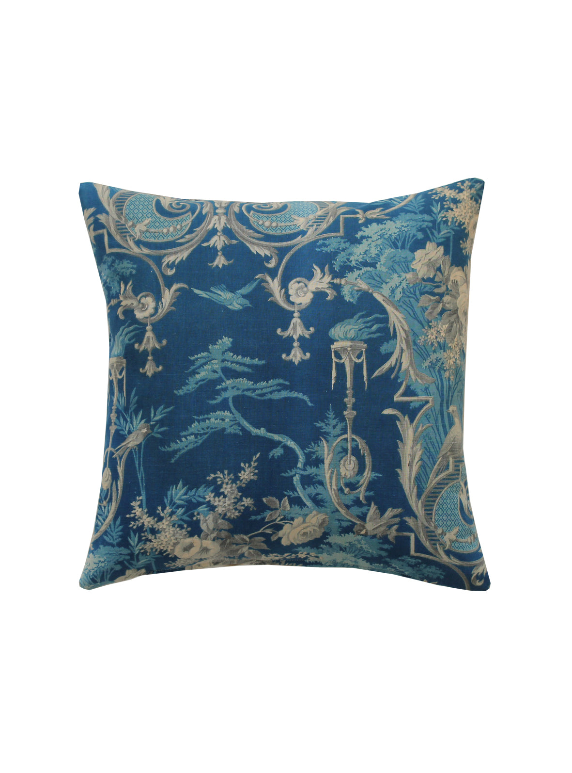 Blue & Grey Toile Square Cushion