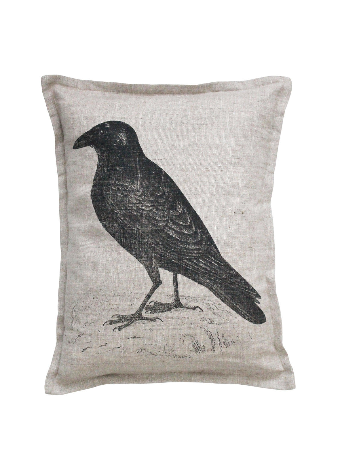 Corvus Corax Natural Linen Cushion