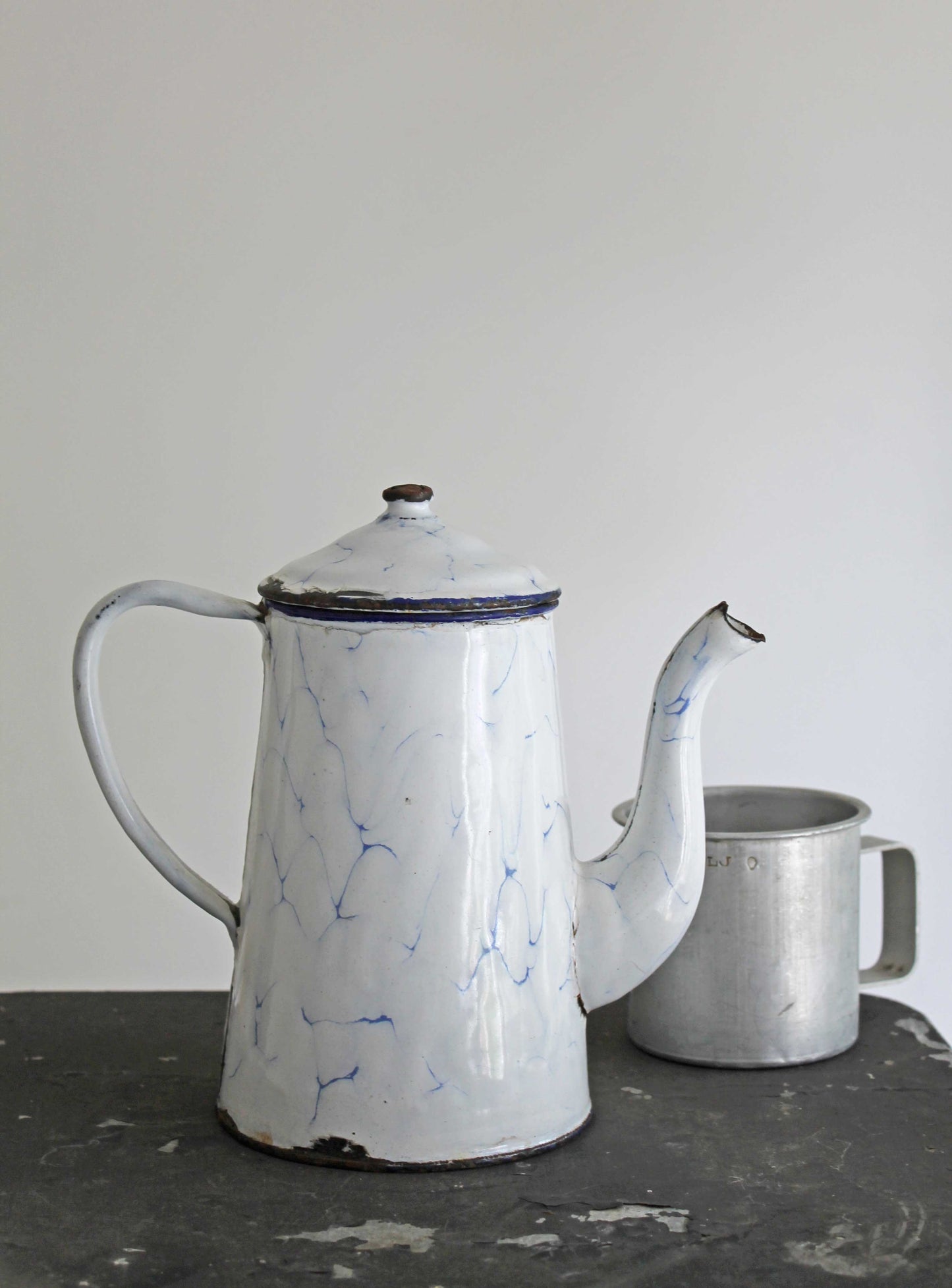 Vintage Enamel Coffee Pot