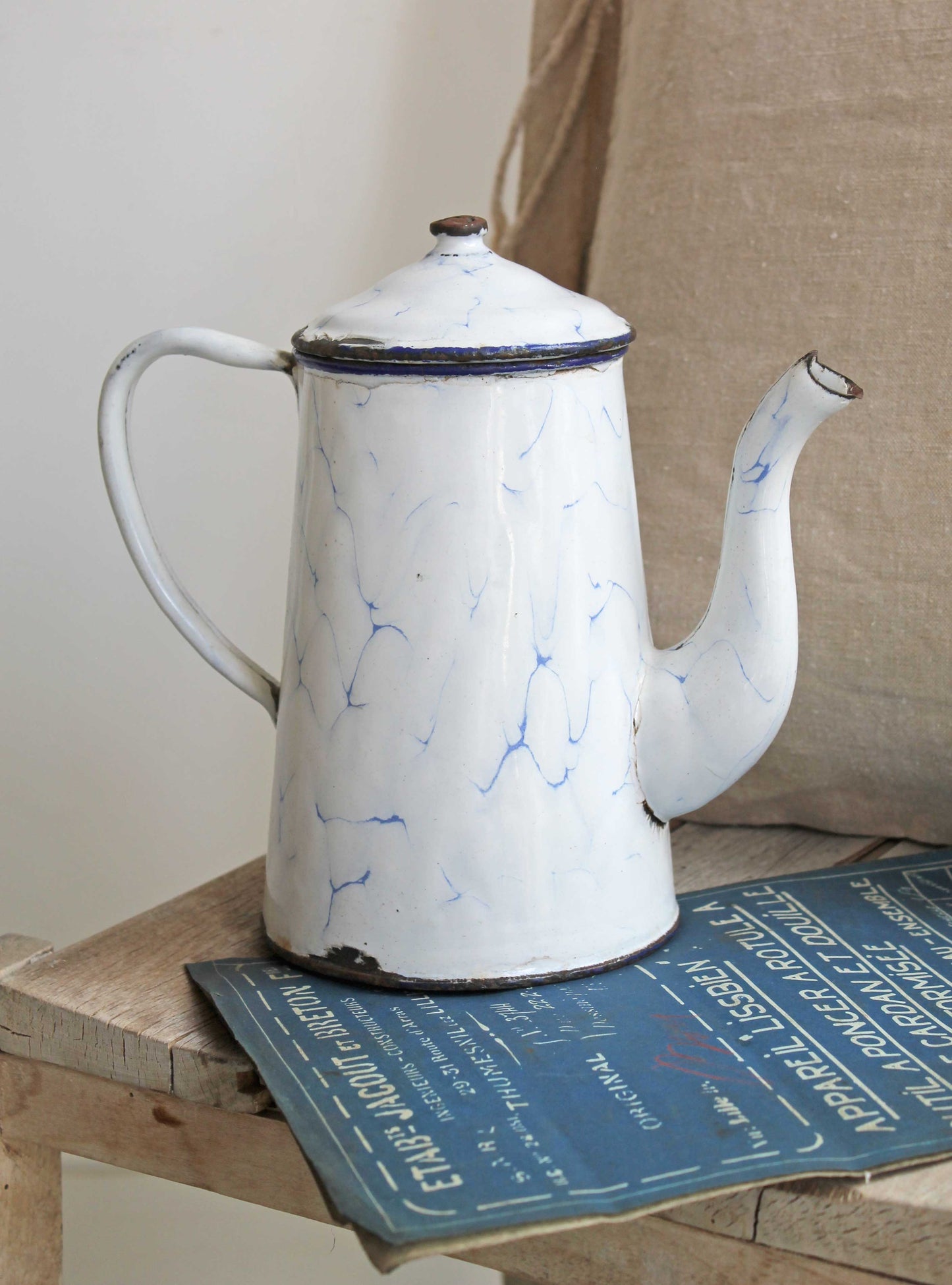 Vintage Enamel Coffee Pot