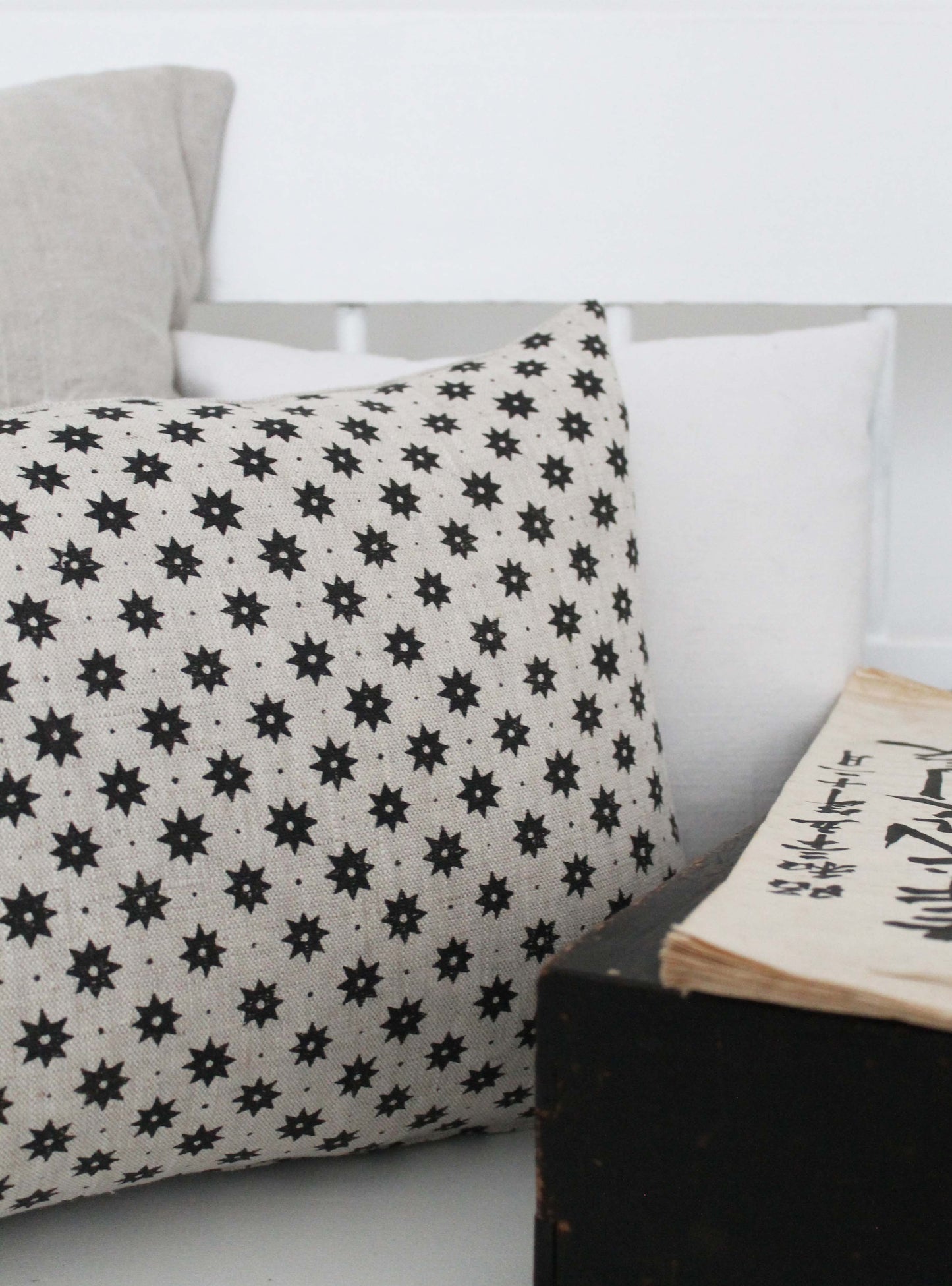 Petite Etoile Soot Natural Linen Cushion