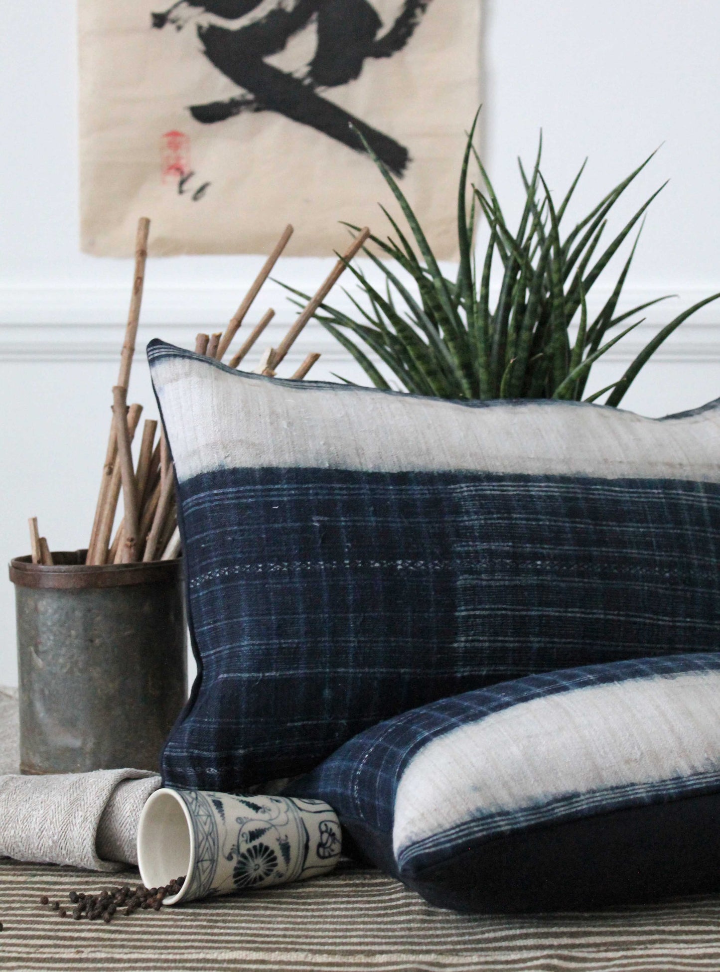 Vintage Tribal Indigo Cushions