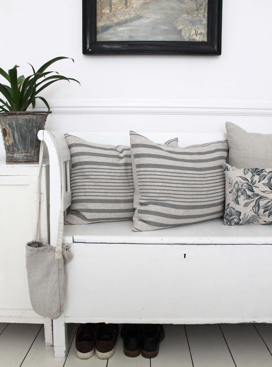 Manoir Grey Stripe Giant Scatter Cushion