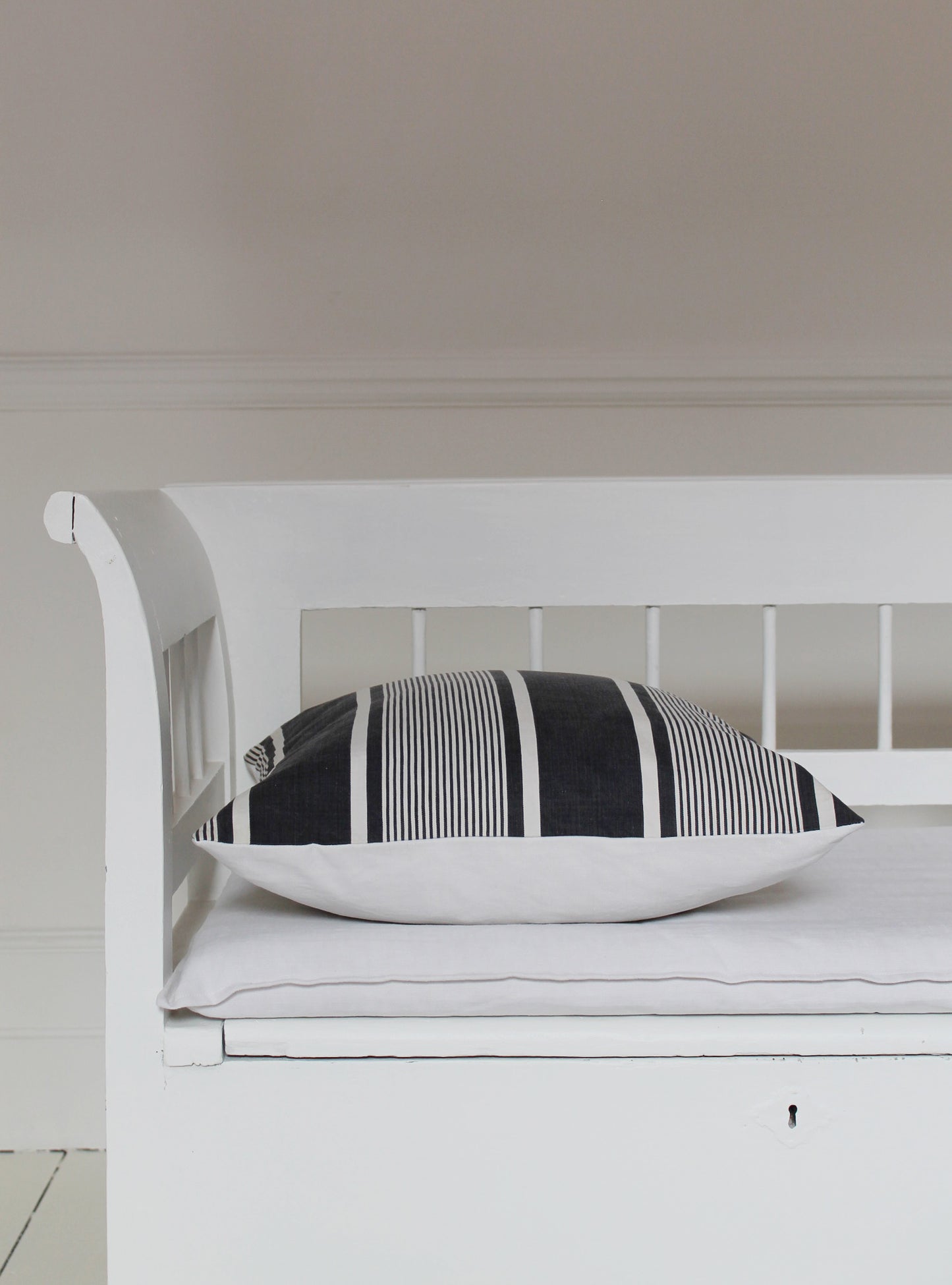 Black and White Stripe Square Cushion