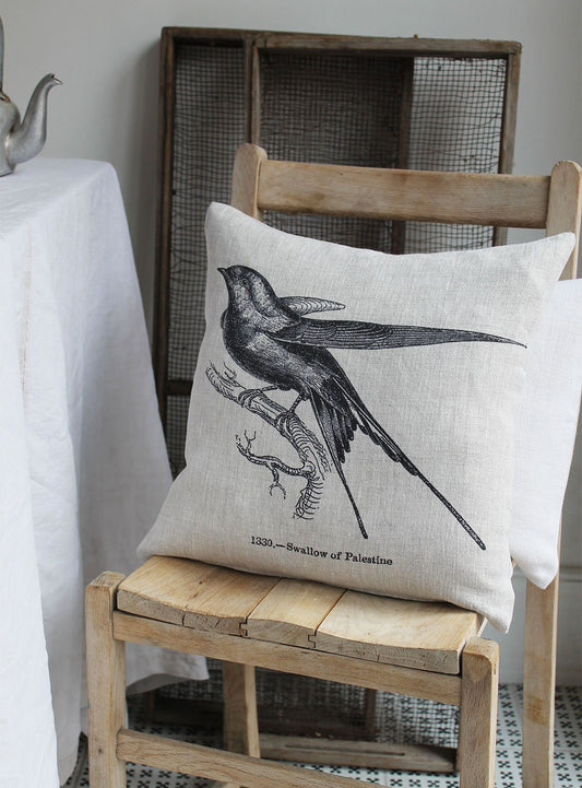 Branch Swallow Linen Cushion