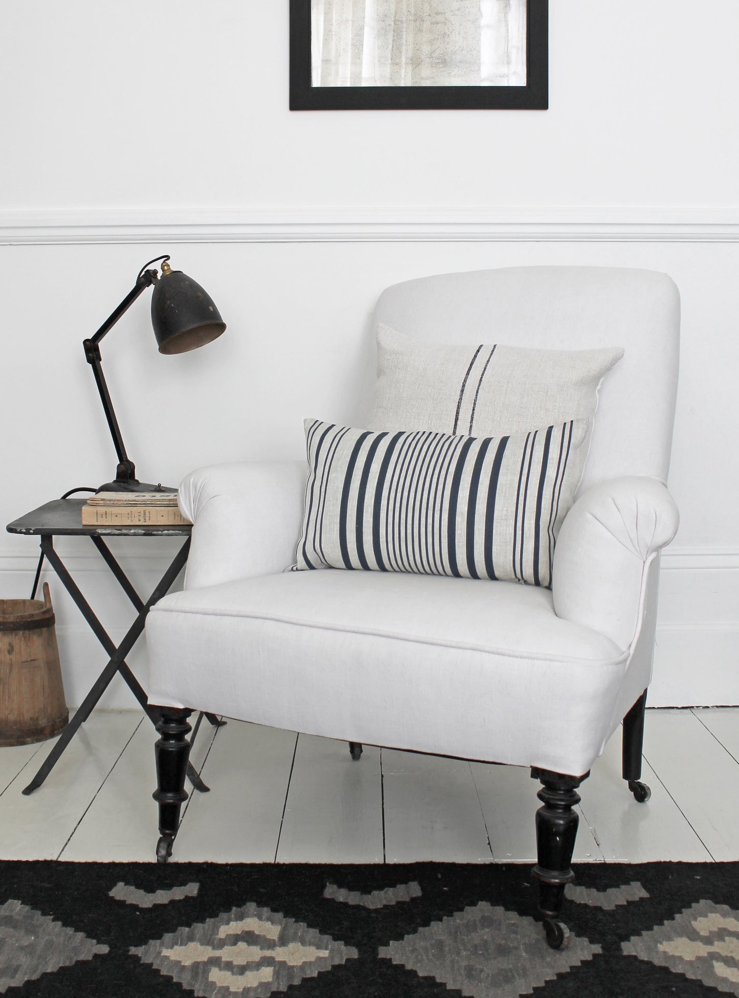 Stanley Stripe Prussian Blue Cushions