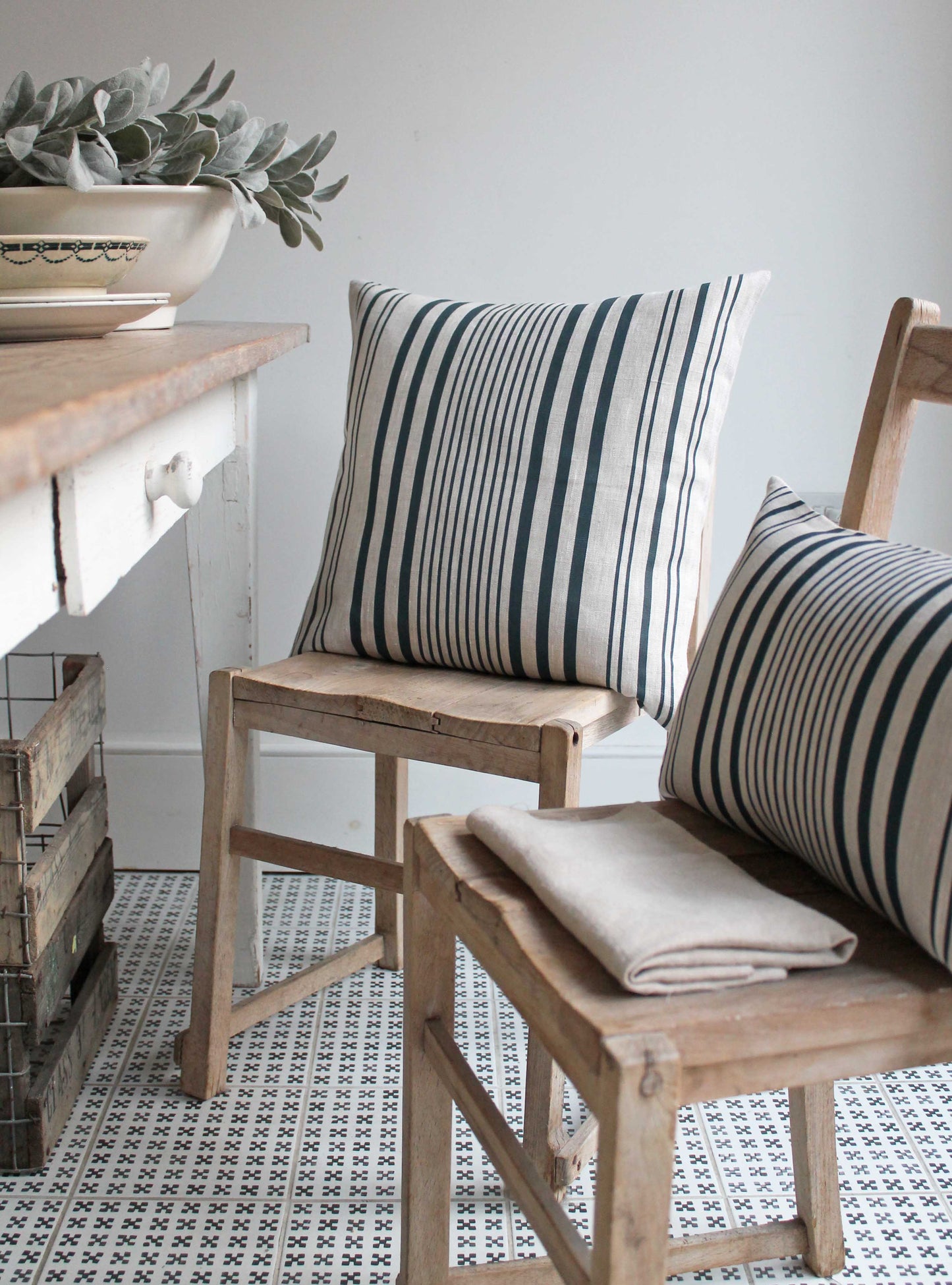 Stanley Stripe Prussian Blue Cushions