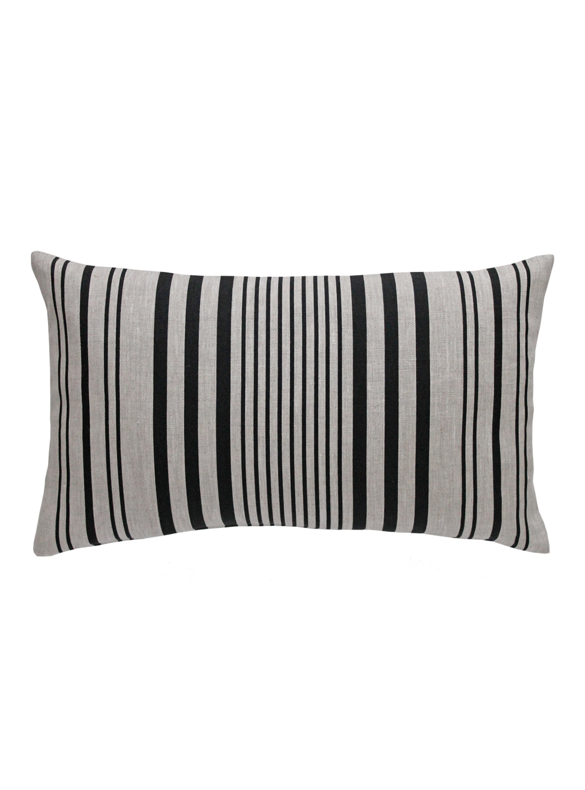 Stanley Stripe Soot Natural Linen Cushions