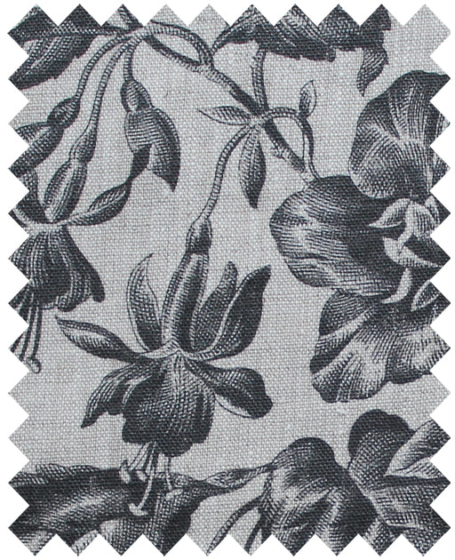 Floraison Soot - Natural Linen Swatch