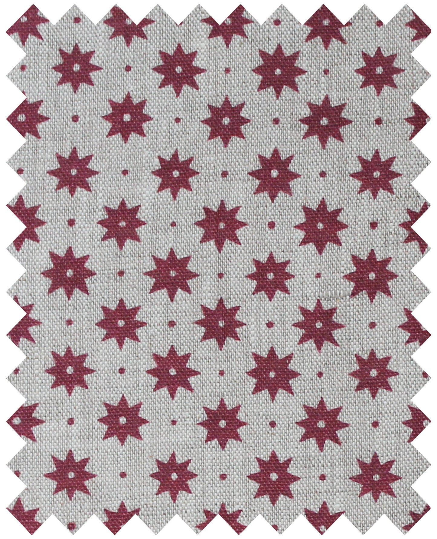 Petite Etoile French Raspberry - Natural Linen Swatch