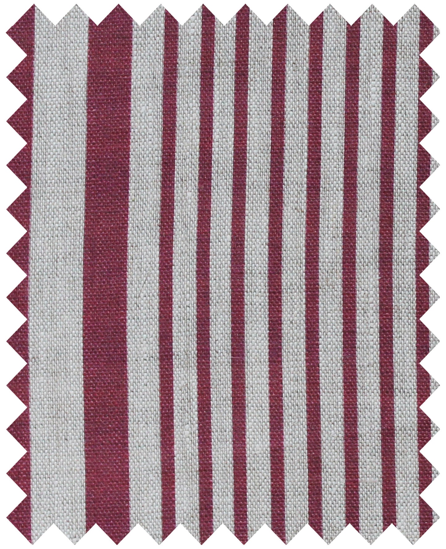 Stanley Stripe French Raspberry - Natural Linen Swatch