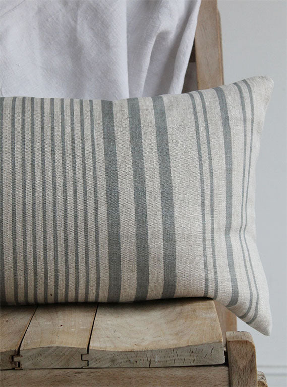 Stanley Stripe Manoir Grey Scatter Cushion on Chair