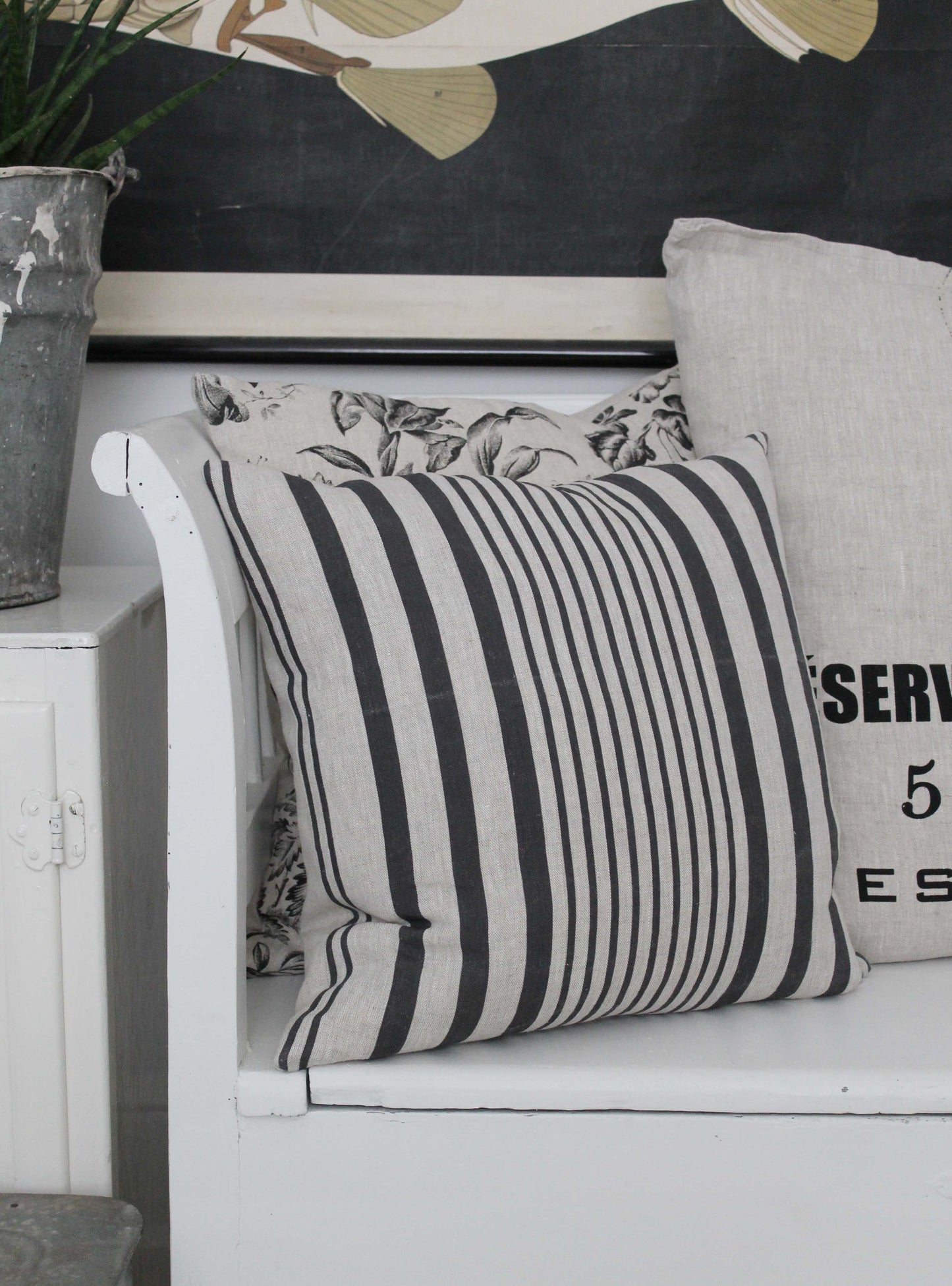 Super Stripe Square Cushion Soot
