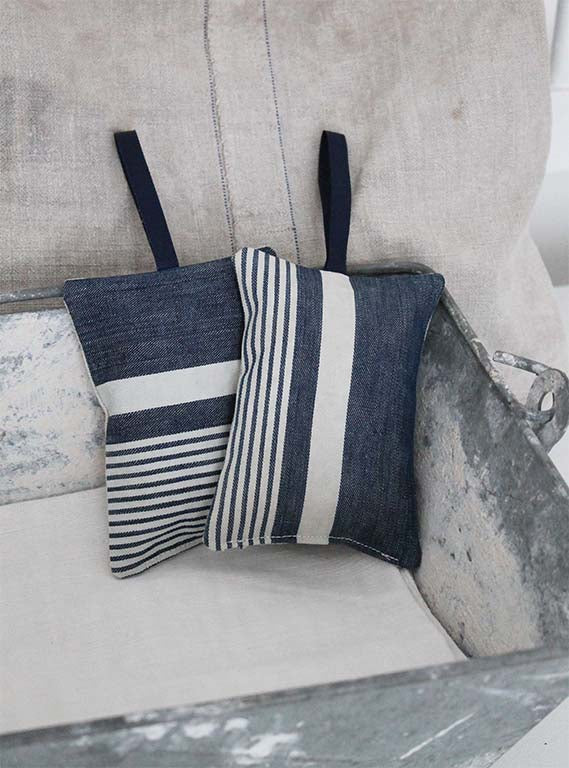 Vintage Blue Ticking Stripe Lavender Pad