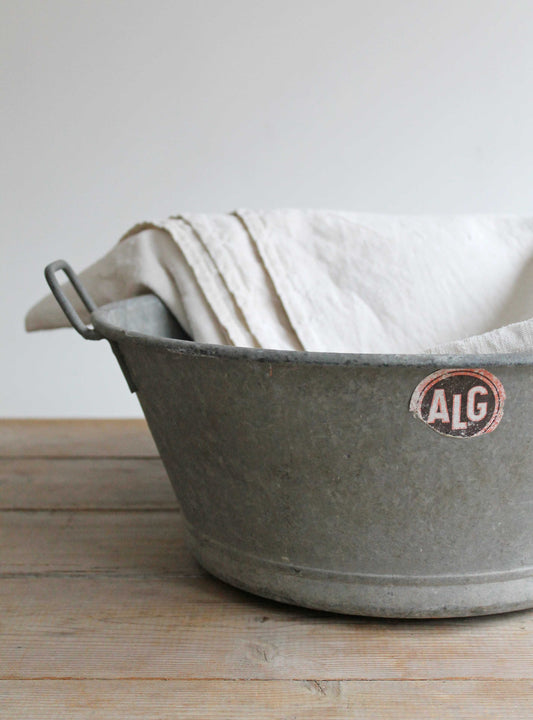 Vintage Shallow Metal Bucket