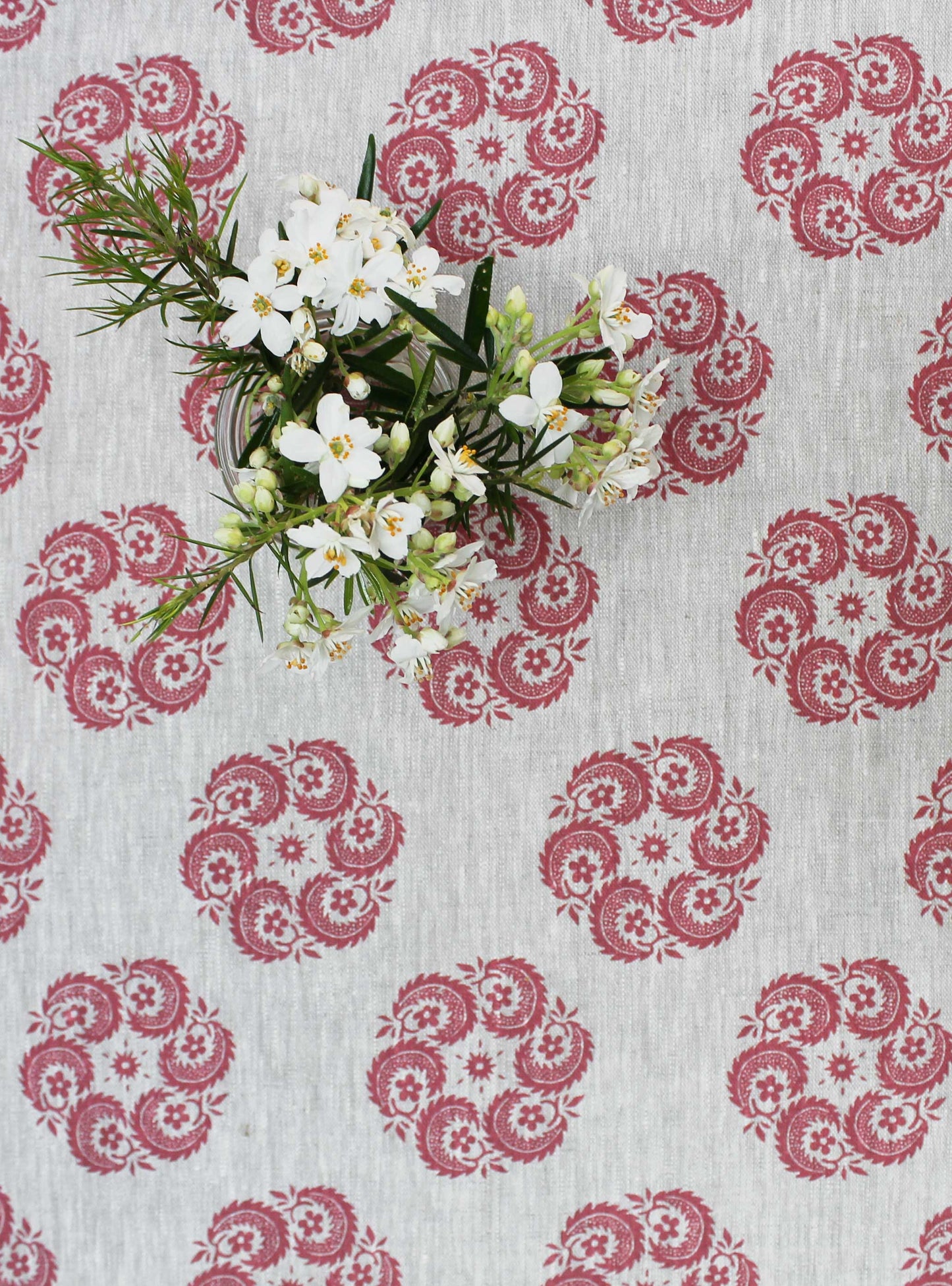 Bedoin Raspberry - Natural Linen