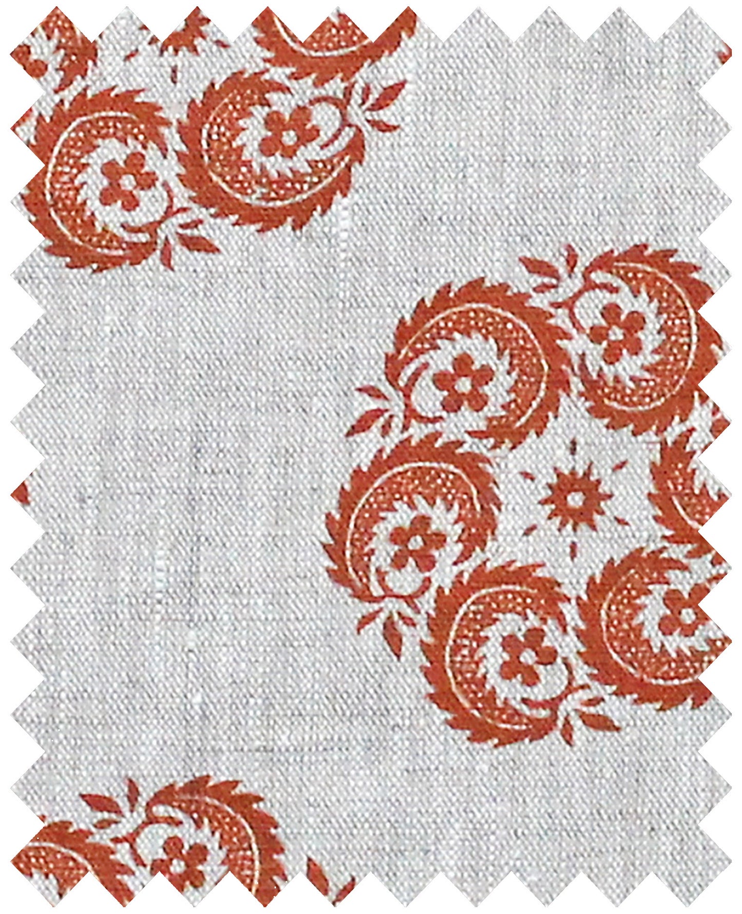 Bedoin Burnt Orange - Natural Linen Swatch