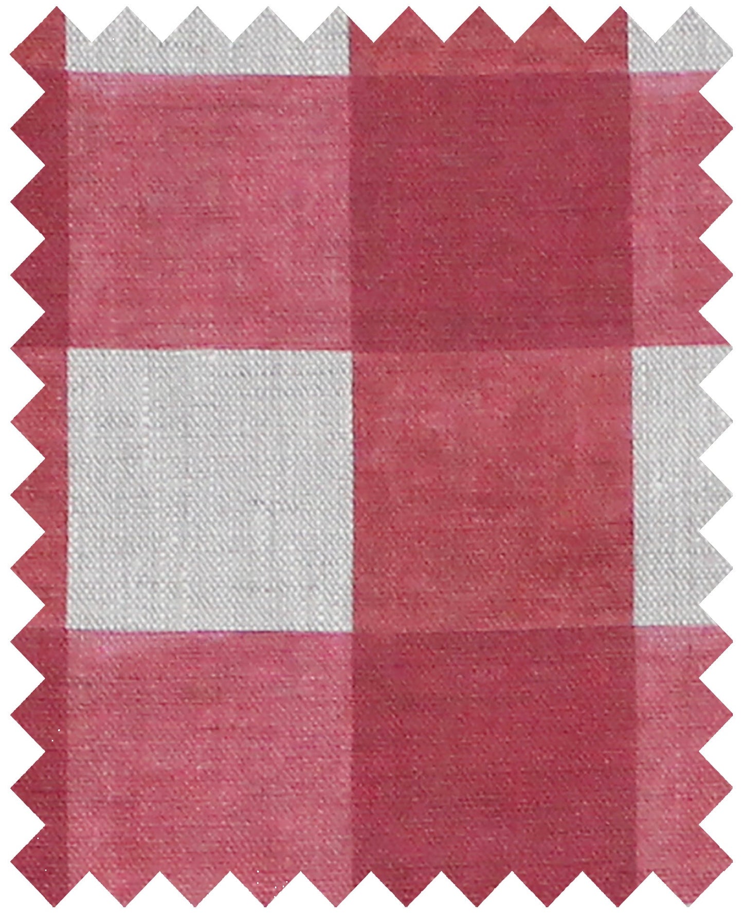 Breton Check Raspberry - Natural Linen Swatch