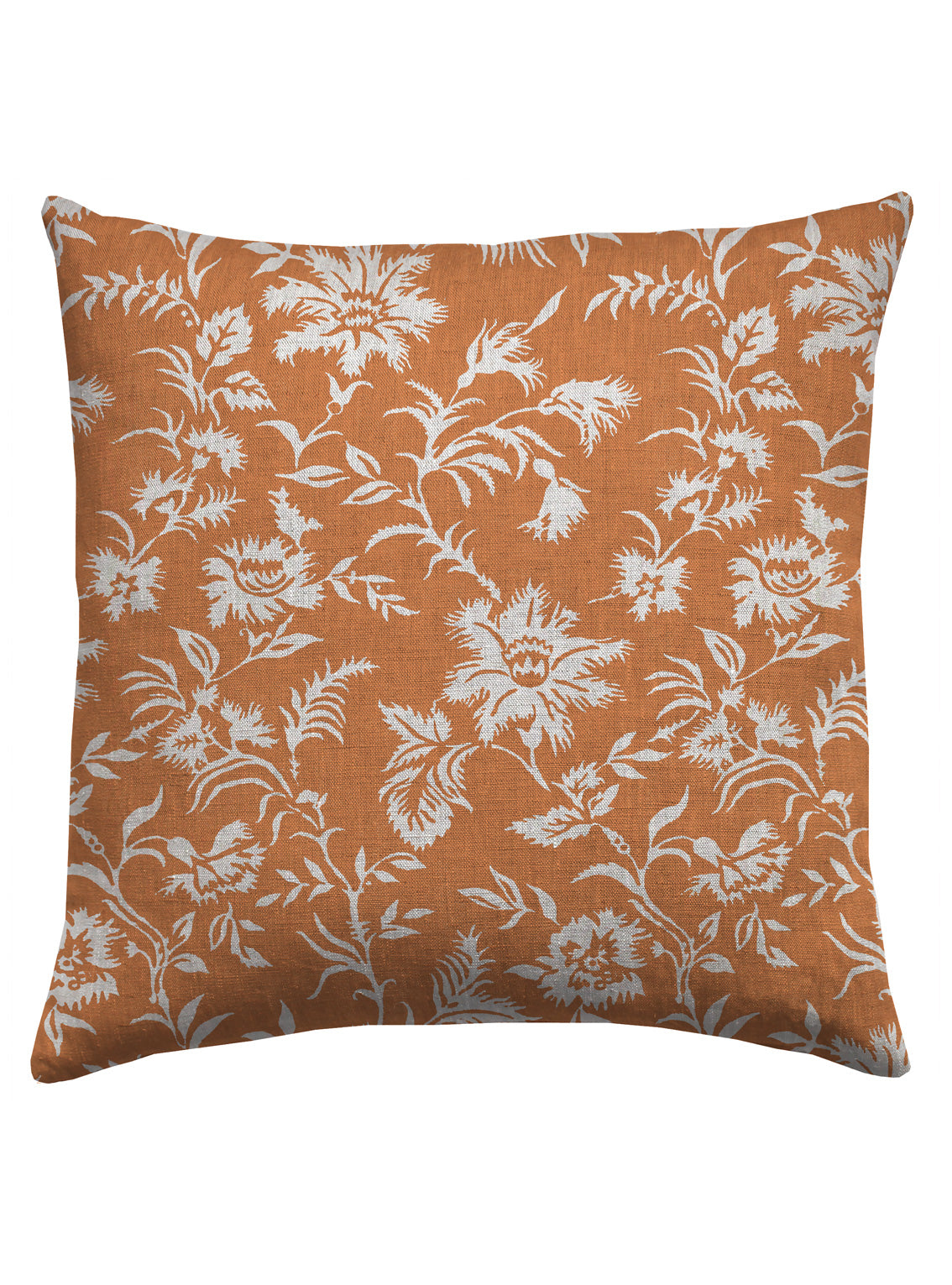 Clotilde Burnt Orange Square Cushion