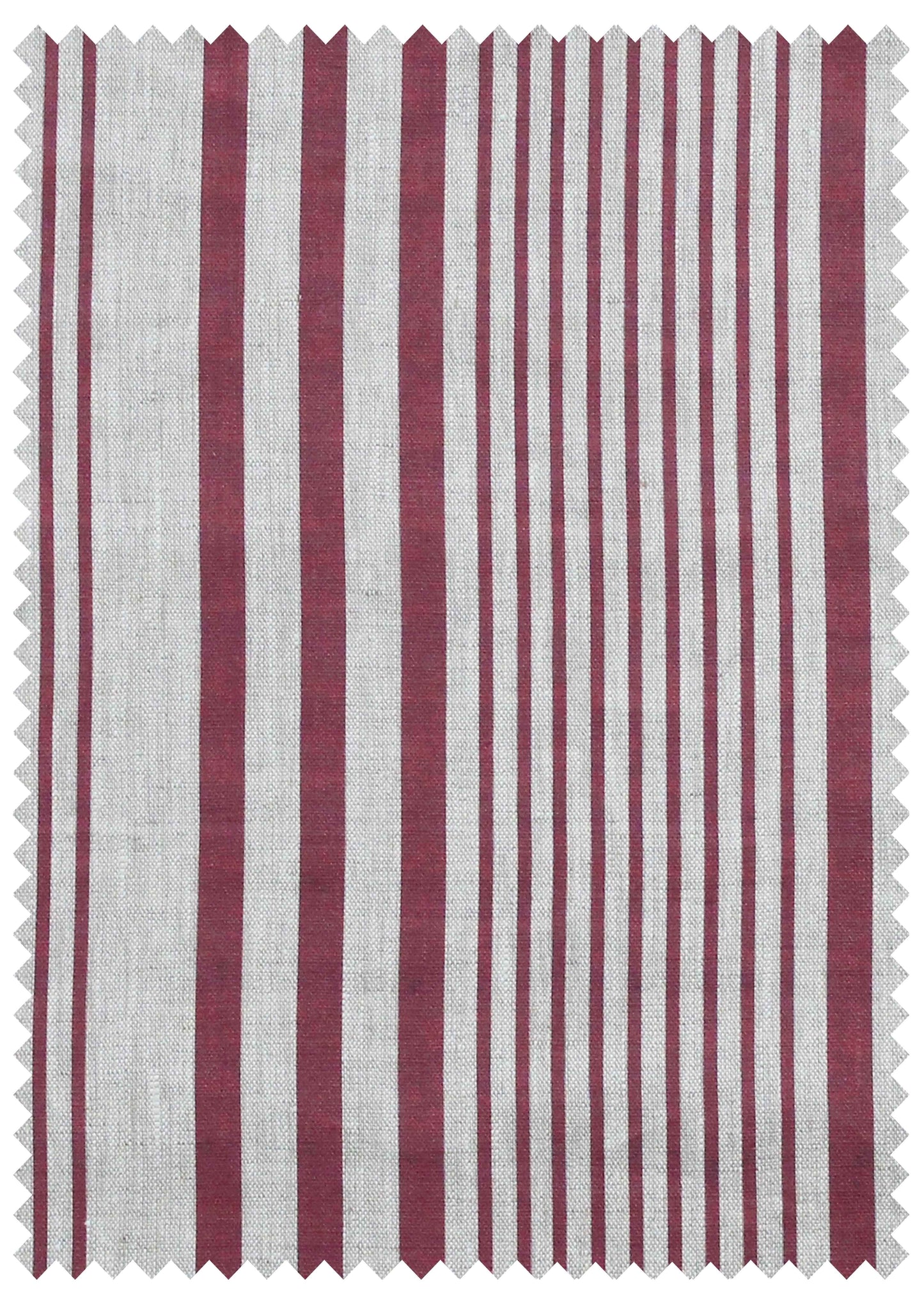 Stanley Stripe French Raspberry - Natural Linen Swatch