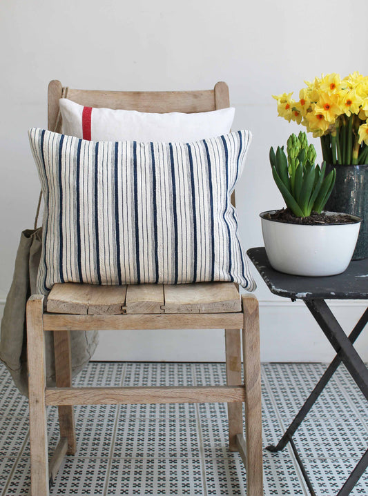 Blue Vintage Stripe Scatter Cushion