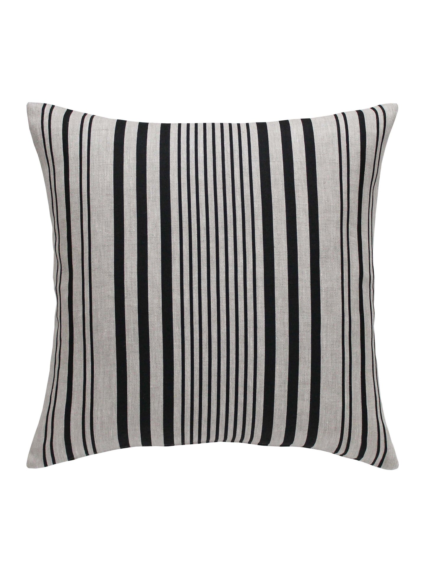 Stanley Stripe Soot Natural Linen Cushions