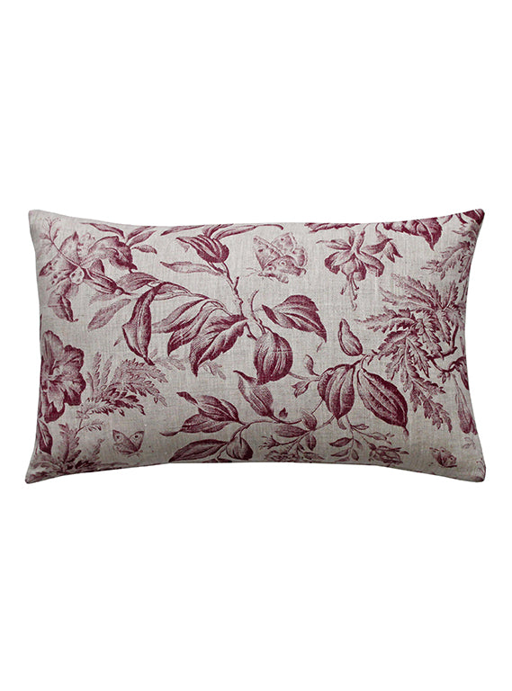 Floraison Plum Scatter Cushion Linen Cut Out