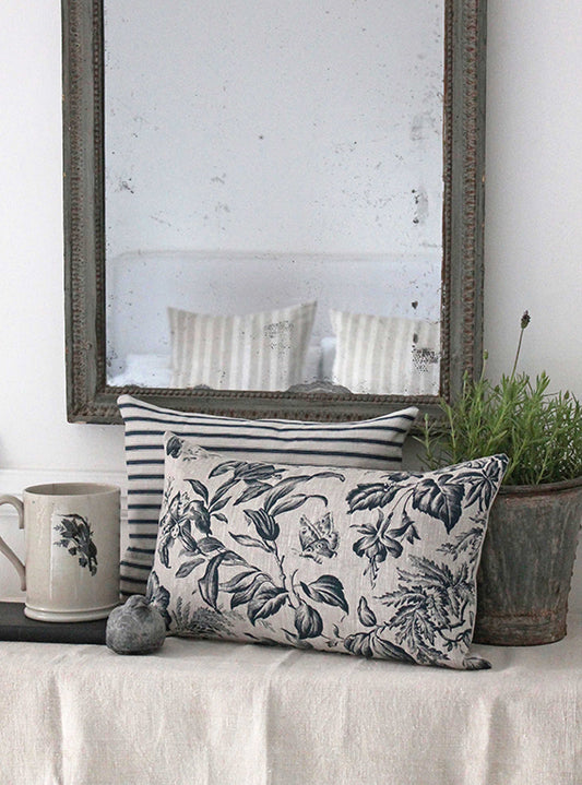 Floraison Prussian Blue Scatter Cushion Linen