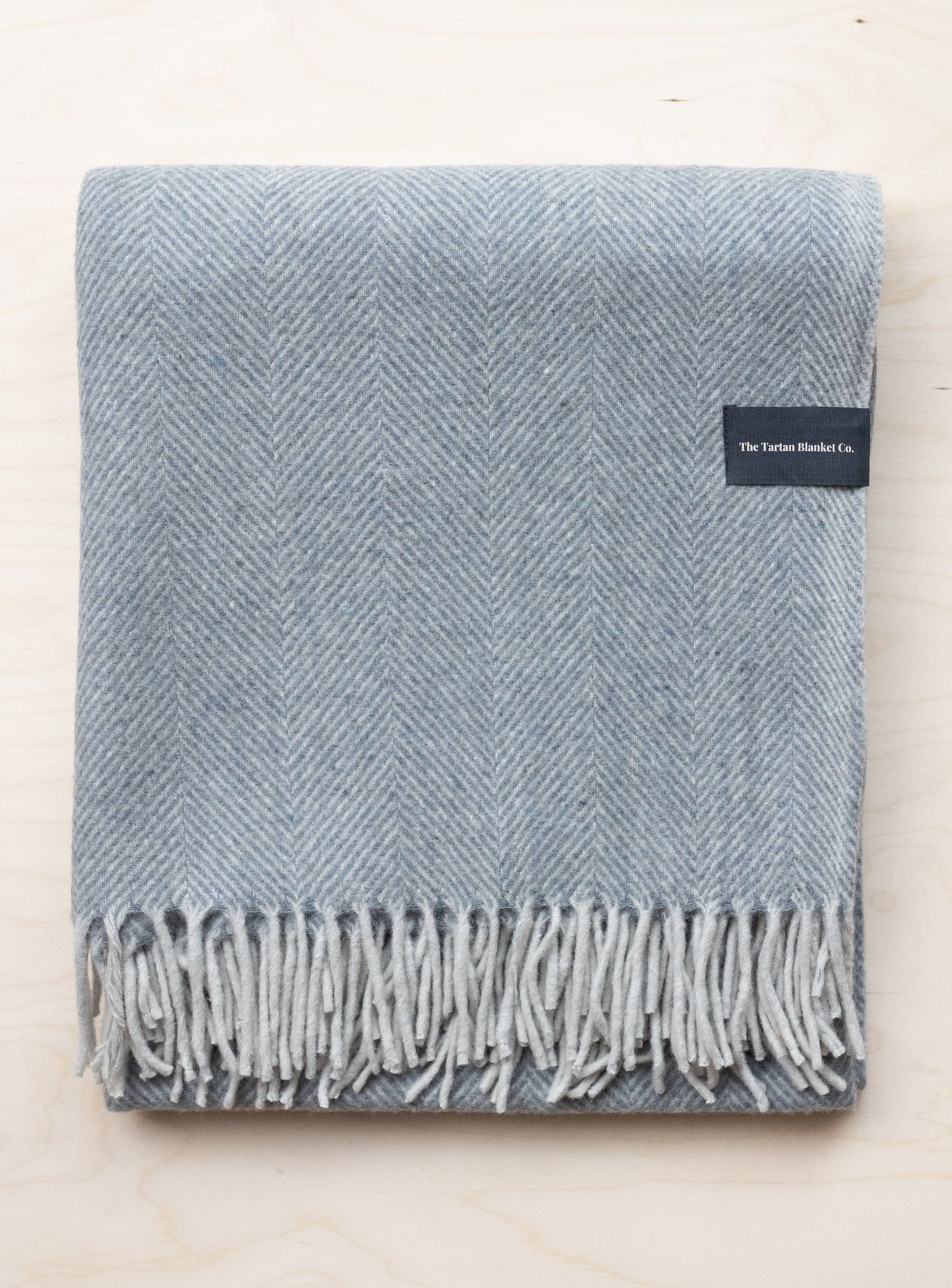 Charcoal Herringbone Recycled Wool Blanket