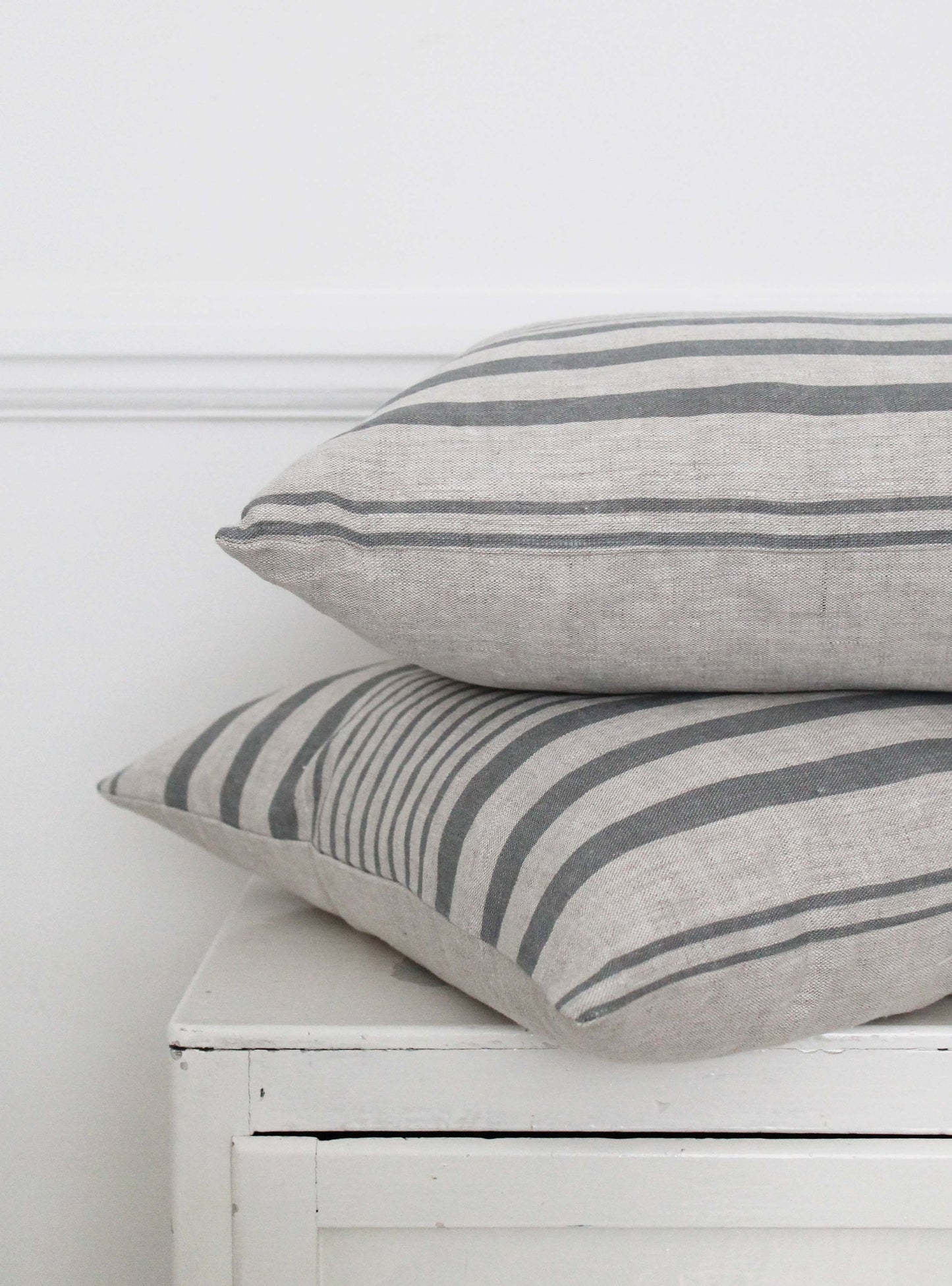 Manoir Grey Stripe Square Cushion