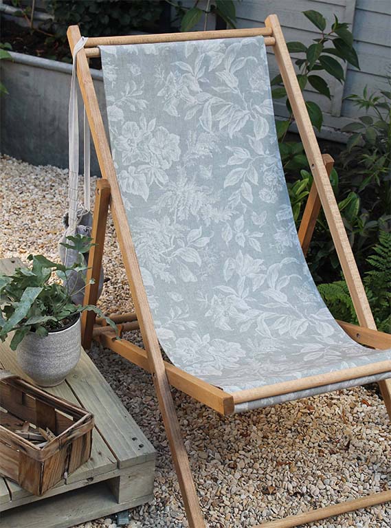 Manoir Floraison Grey Deckchair Image 1