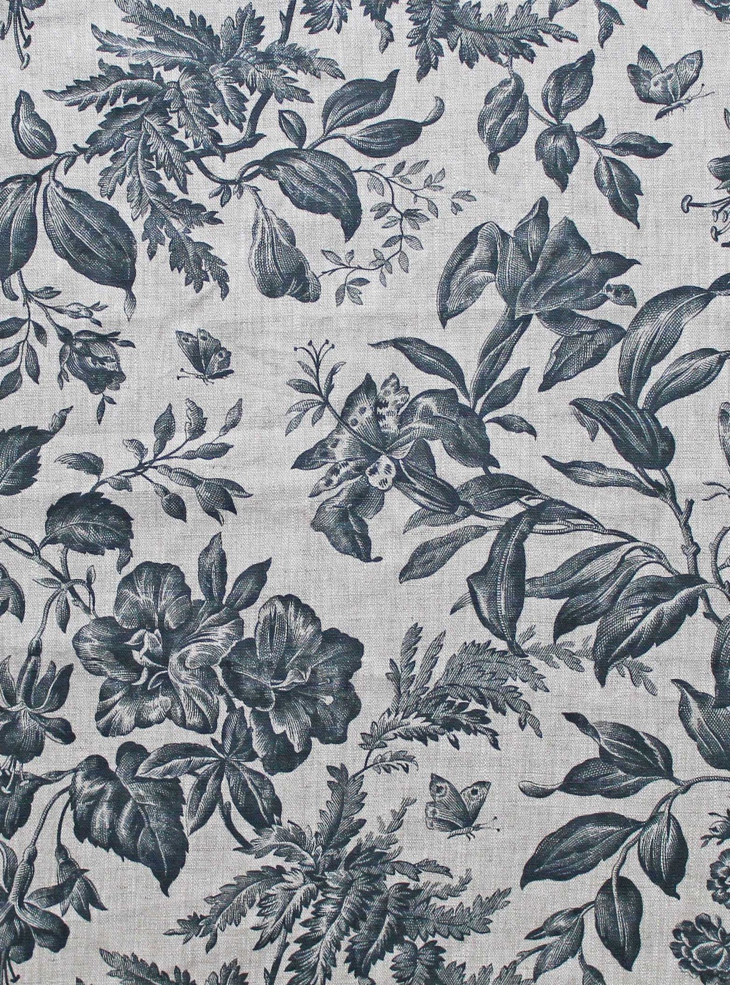 Floraison Prussian Blue - Natural Linen