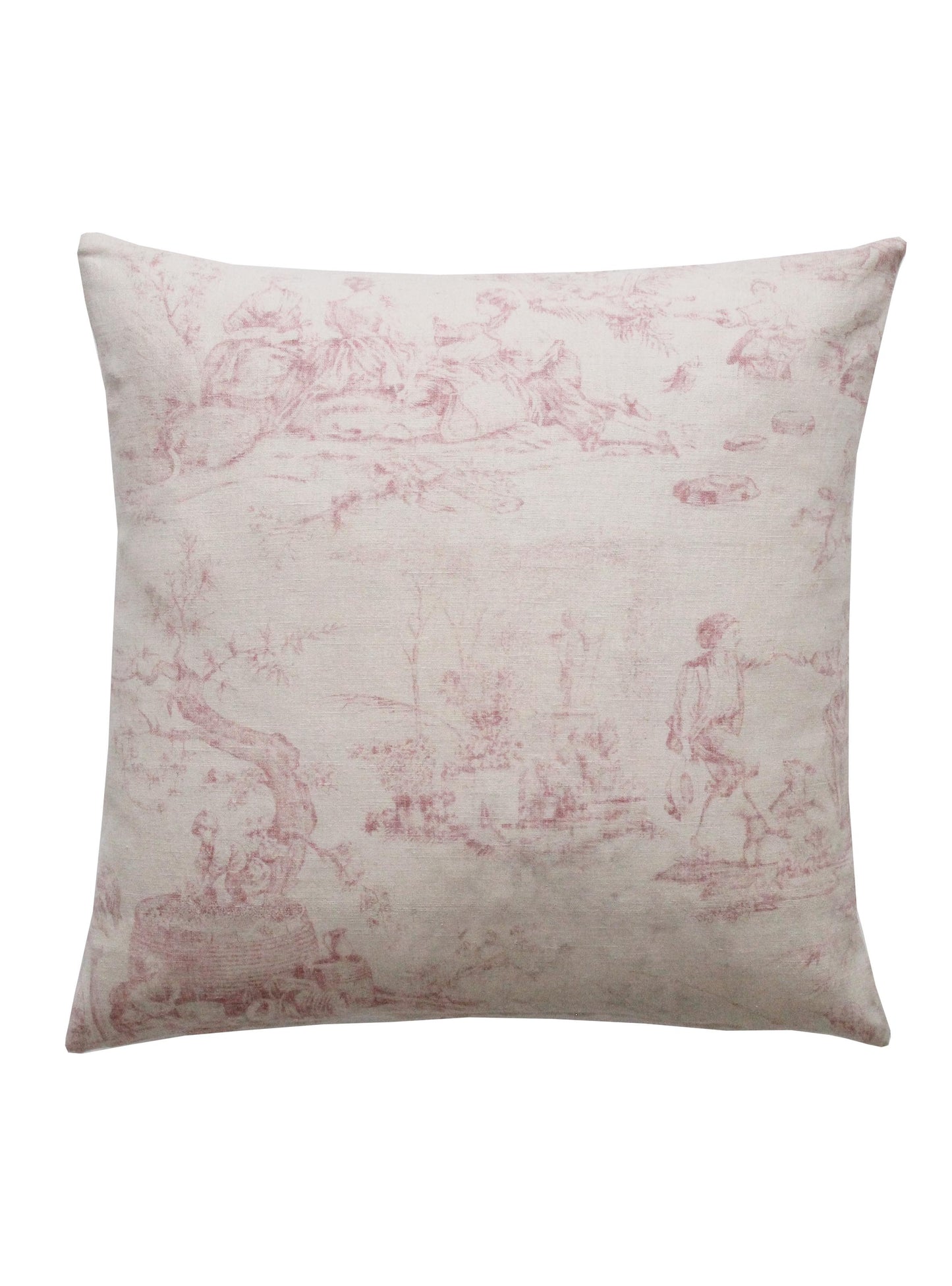 Pink Toile Square Cushion