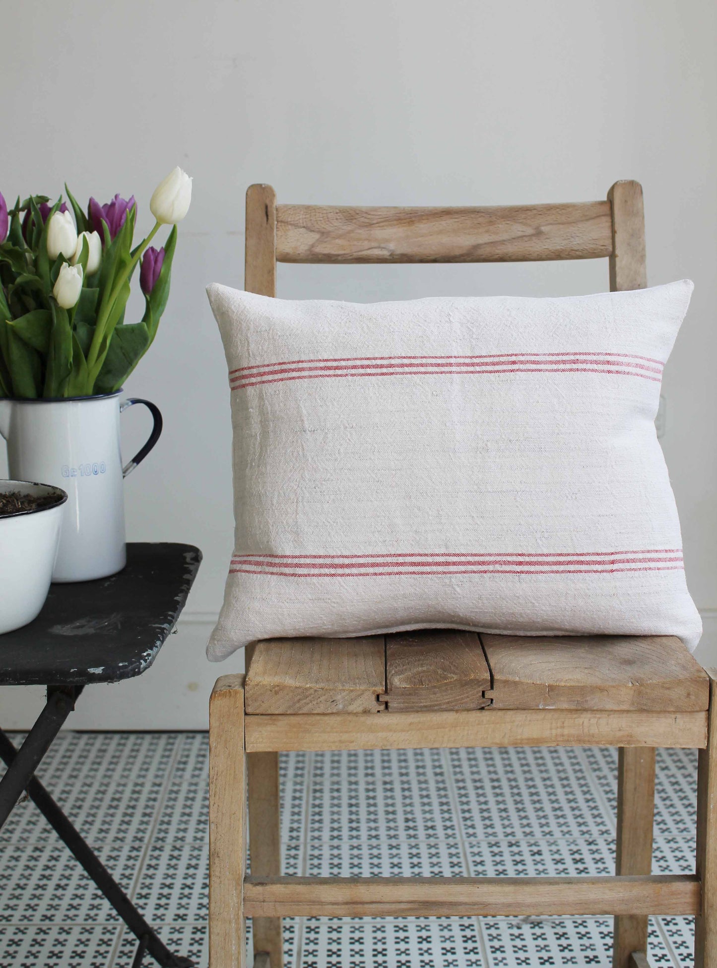 Red Vintage Stripe Scatter Cushion