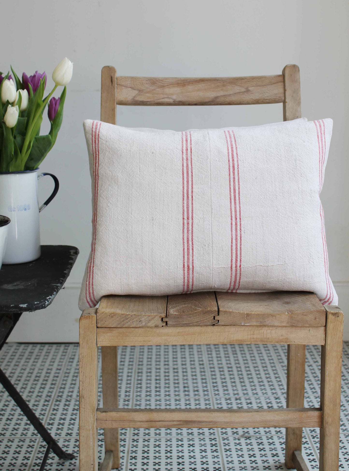 Red Vintage Stripe Scatter Cushion