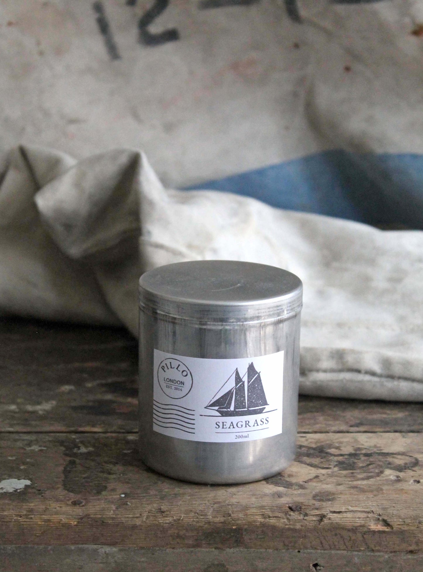 Seagrass Large Tin Candle