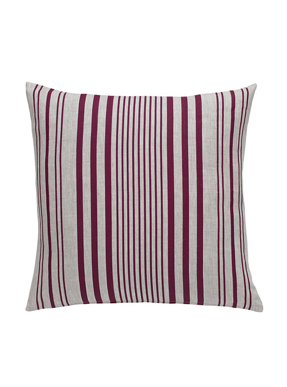 Stanley Stripe Square French Raspberry Cushion Front Cut Out