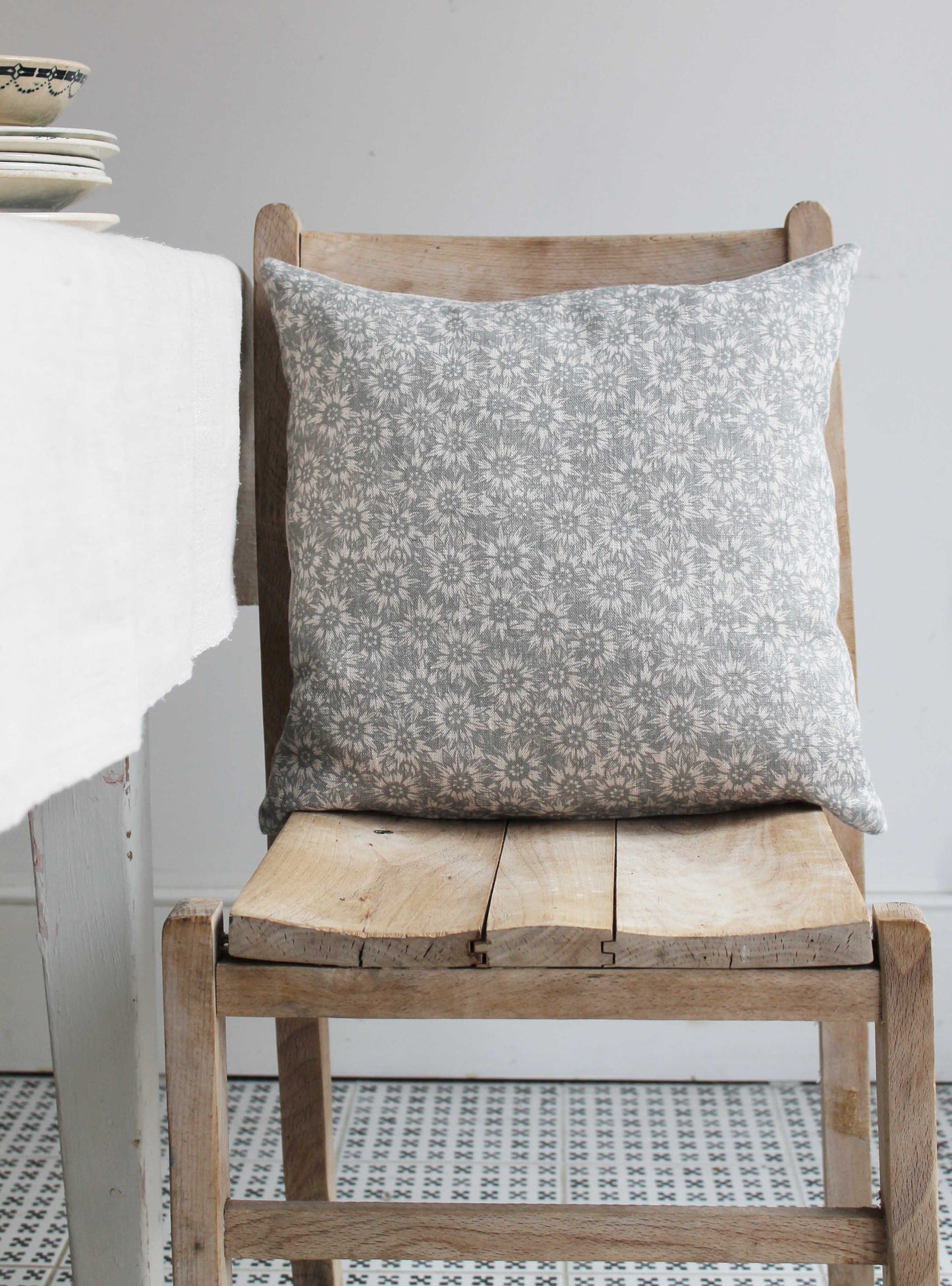 Summer Lea Manoir Grey Linen Cushion