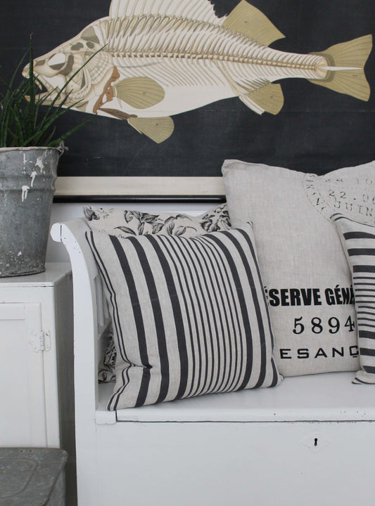 Super Stripe Square Cushion Soot