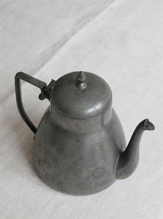 Vintage Pewter Teapot shot from above